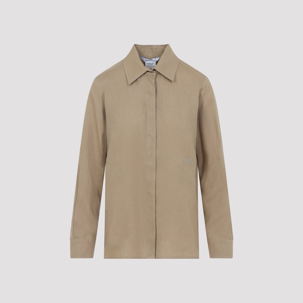 Max Mara Falasco Linen M Logo Shirt