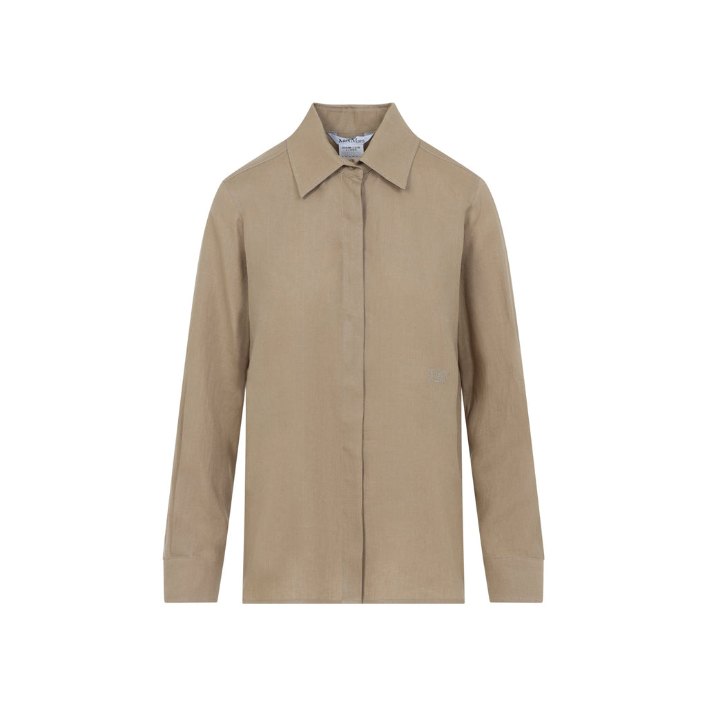 Max Mara Falasco Linen M Logo Shirt