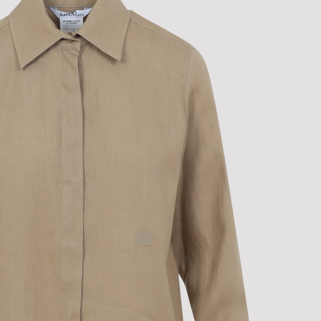 Max Mara Falasco Linen M Logo Shirt