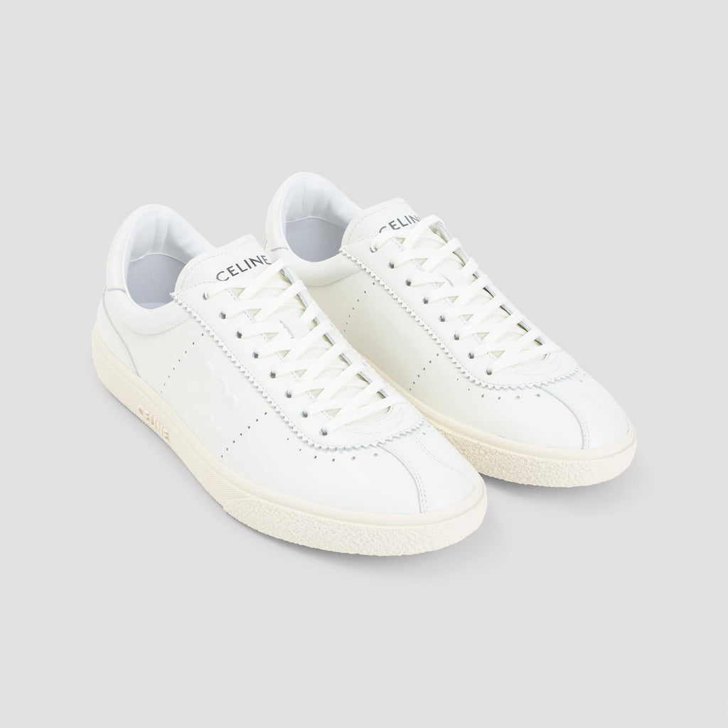 Celine Low Lace Up Sneakers With Triomphe
