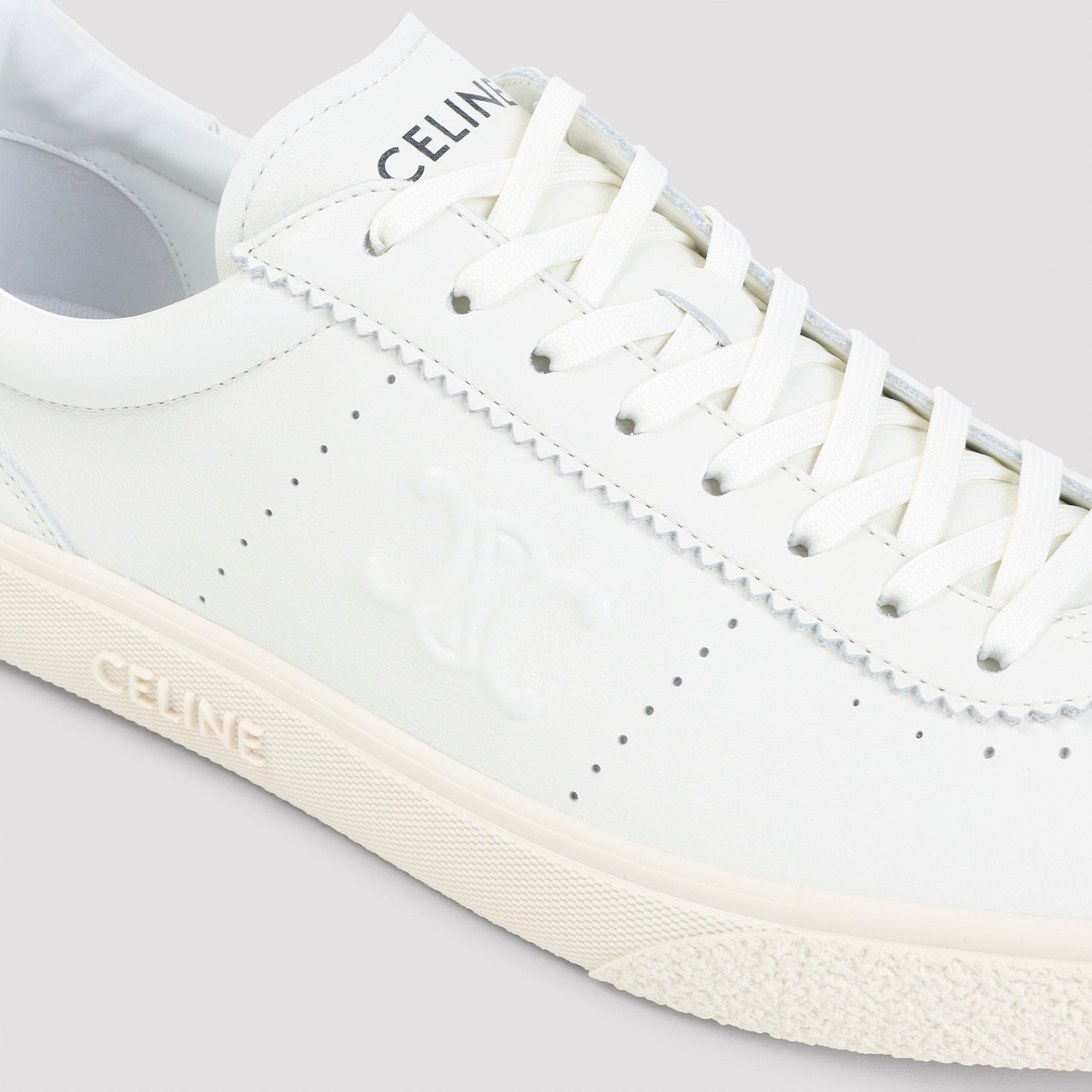 Celine Low Lace Up Sneakers With Triomphe