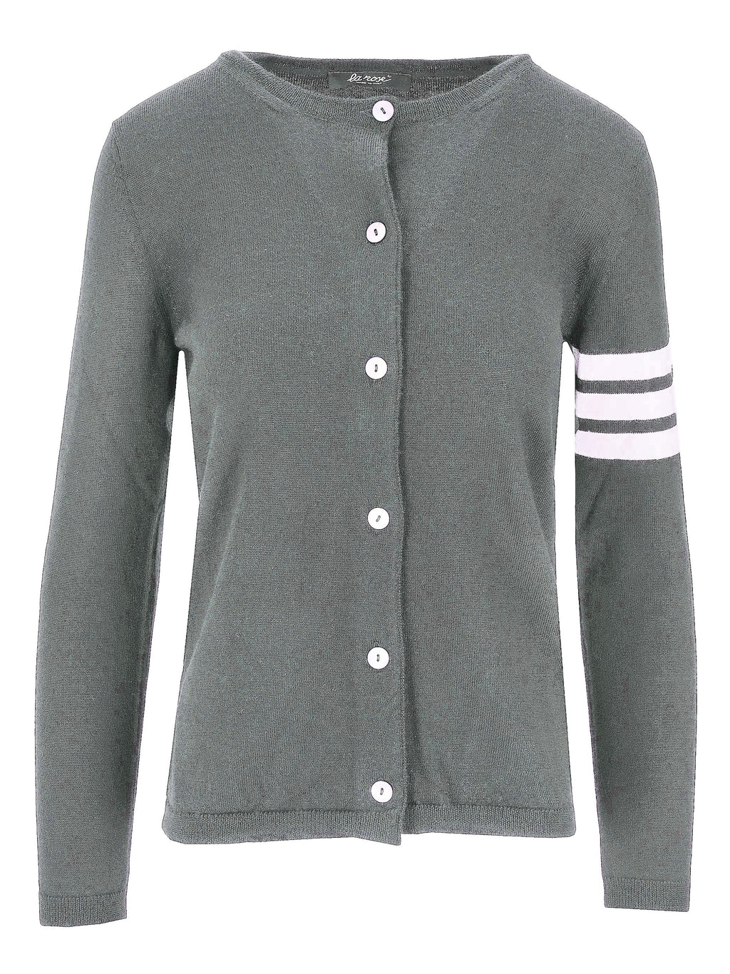 La Rose La Rose Grey Cardigan White Stripes