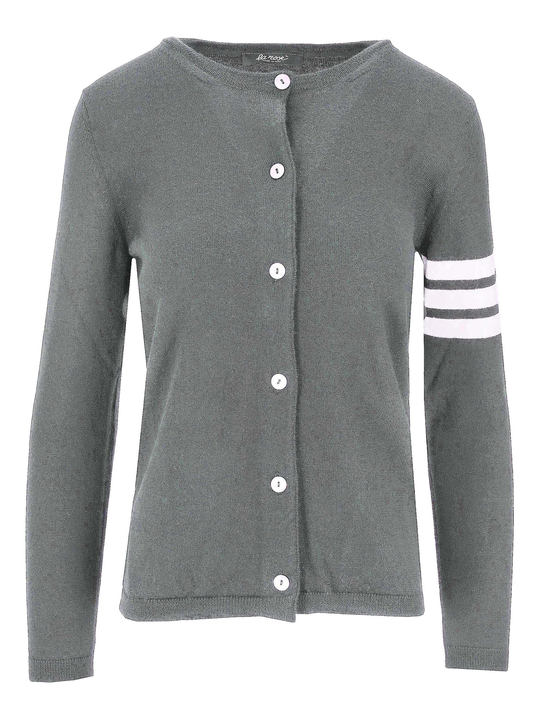 La Rose La Rose Grey Cardigan White Stripes