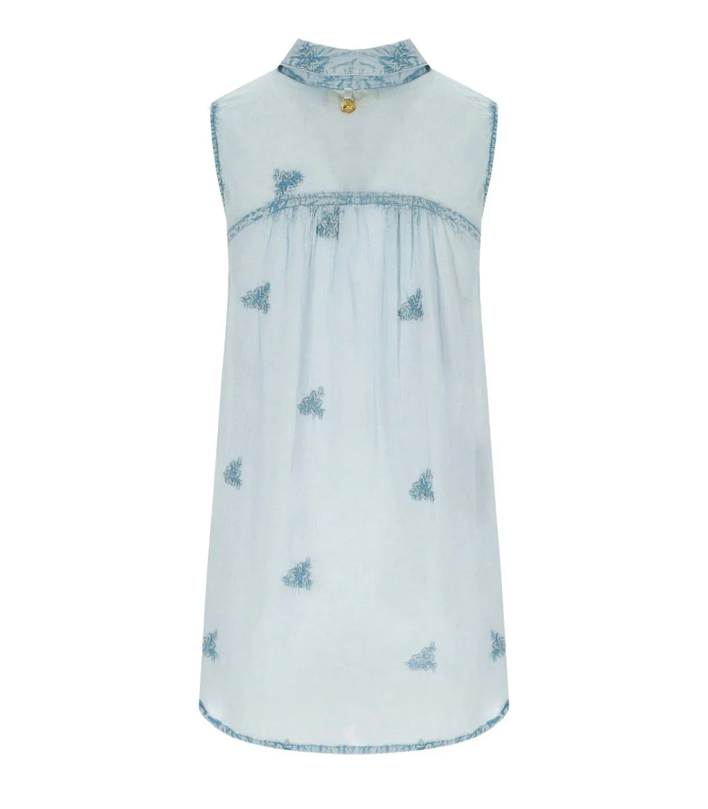 Pahiesa Formentera Light Blue Sleeveless Shirt