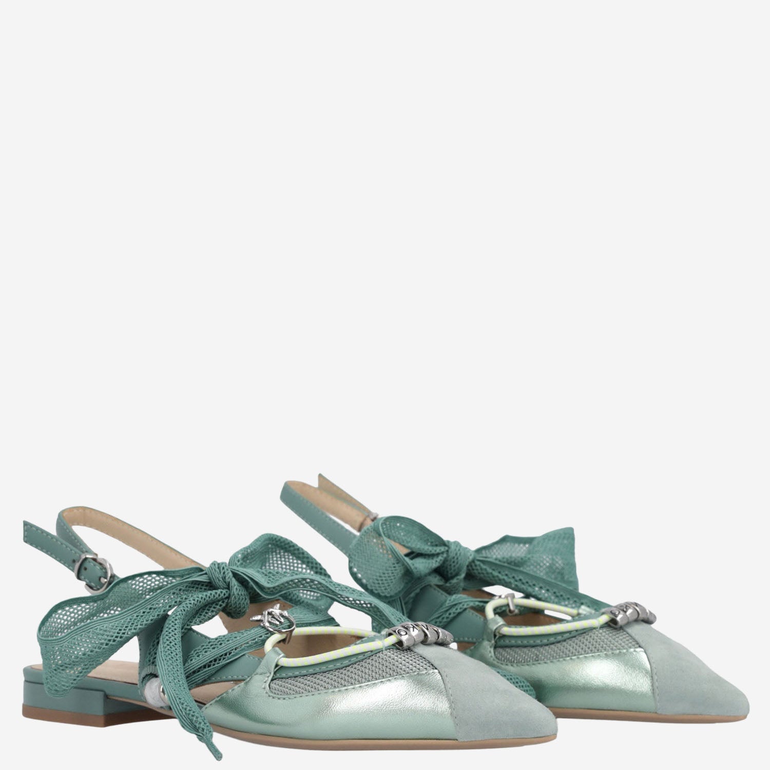 Pinko Slingback Lace Up Flats