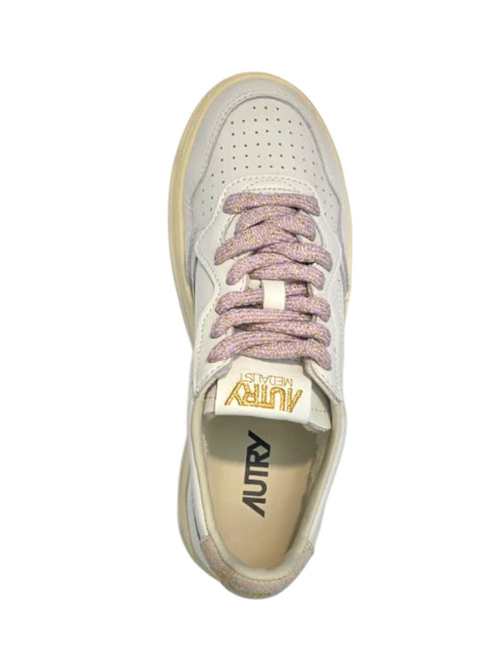 Autry Medalist Low Wom Sw04 Leather/Swoll White/Fair Orchid