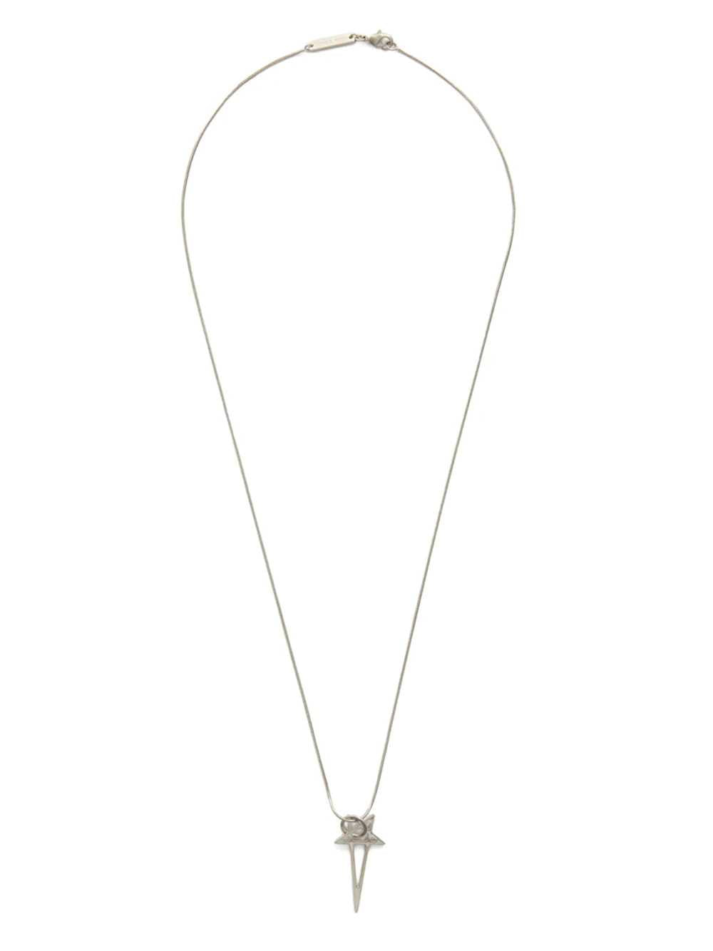 Rick Owens Rick Owens Pentagram Pendant In Palladium Brass