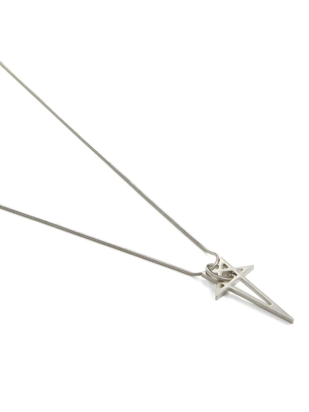 Rick Owens Rick Owens Pentagram Pendant In Palladium Brass