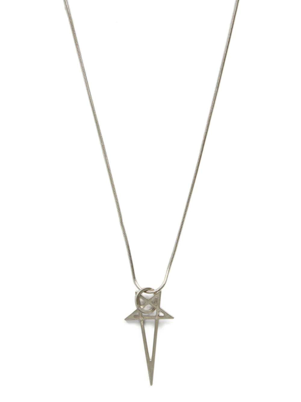 Rick Owens Rick Owens Pentagram Pendant In Palladium Brass
