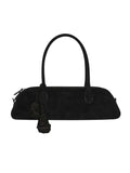 Magda Butrym Brigitte Trapeze Bag In Black Suede With Flower Charm