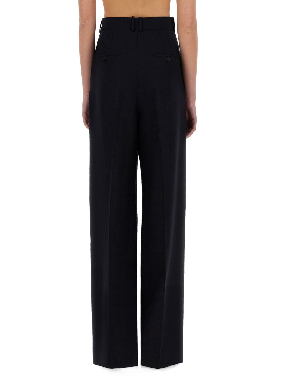 Saint Laurent Wide Leg Pants In Grain De Poudre