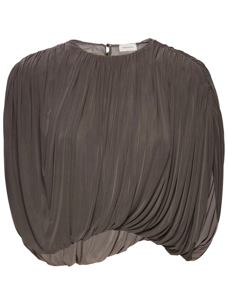 Magda Butrym Draped Cupro Top