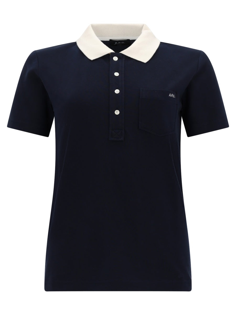 A.P.C. Polo Shirt With Logo And Contrasting Collar