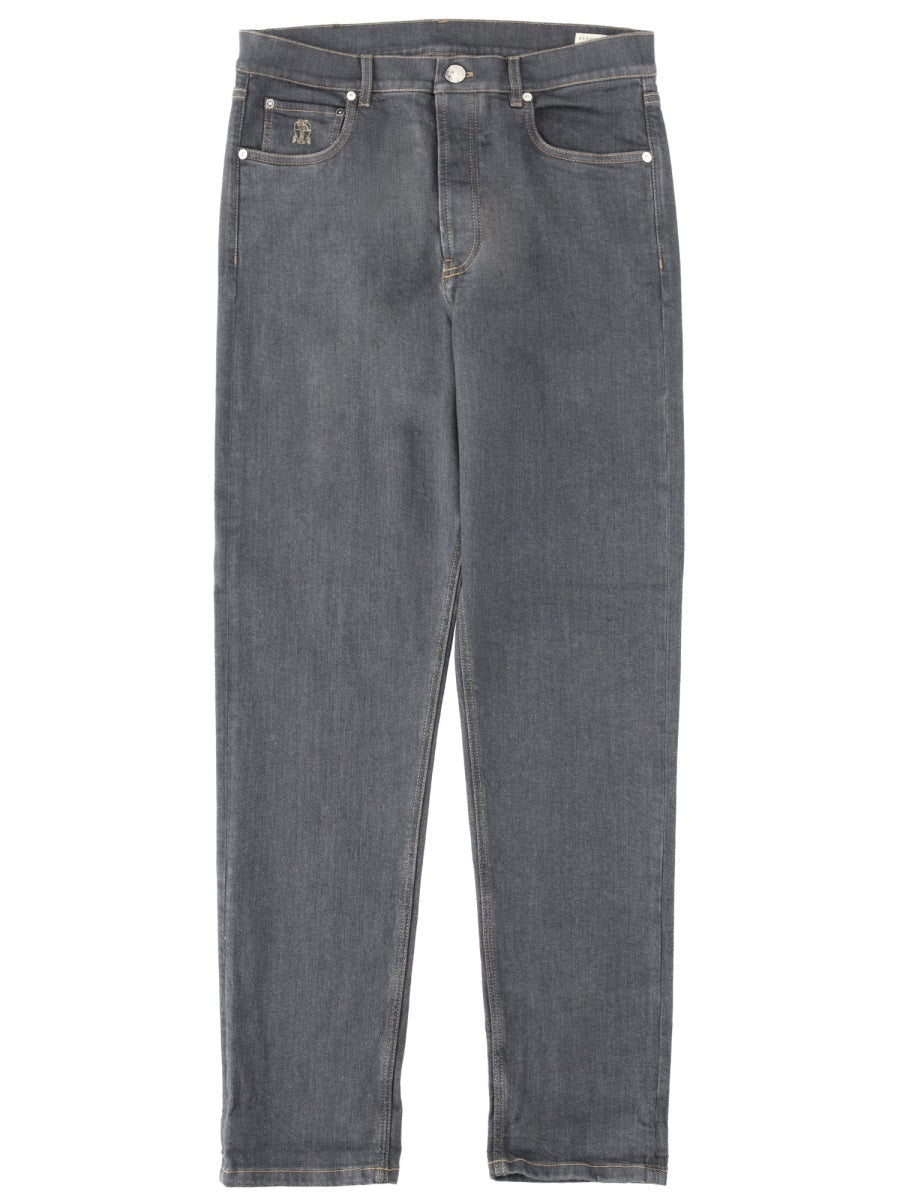 Brunello Cucinelli Jeans In Denim "Grayscale"