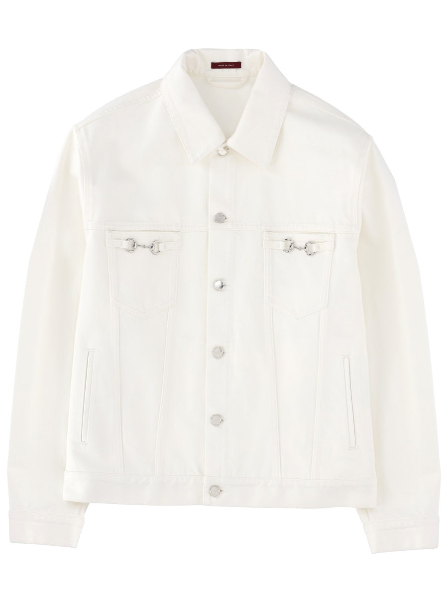 Gucci Giacca In Denim Con Morsetti
