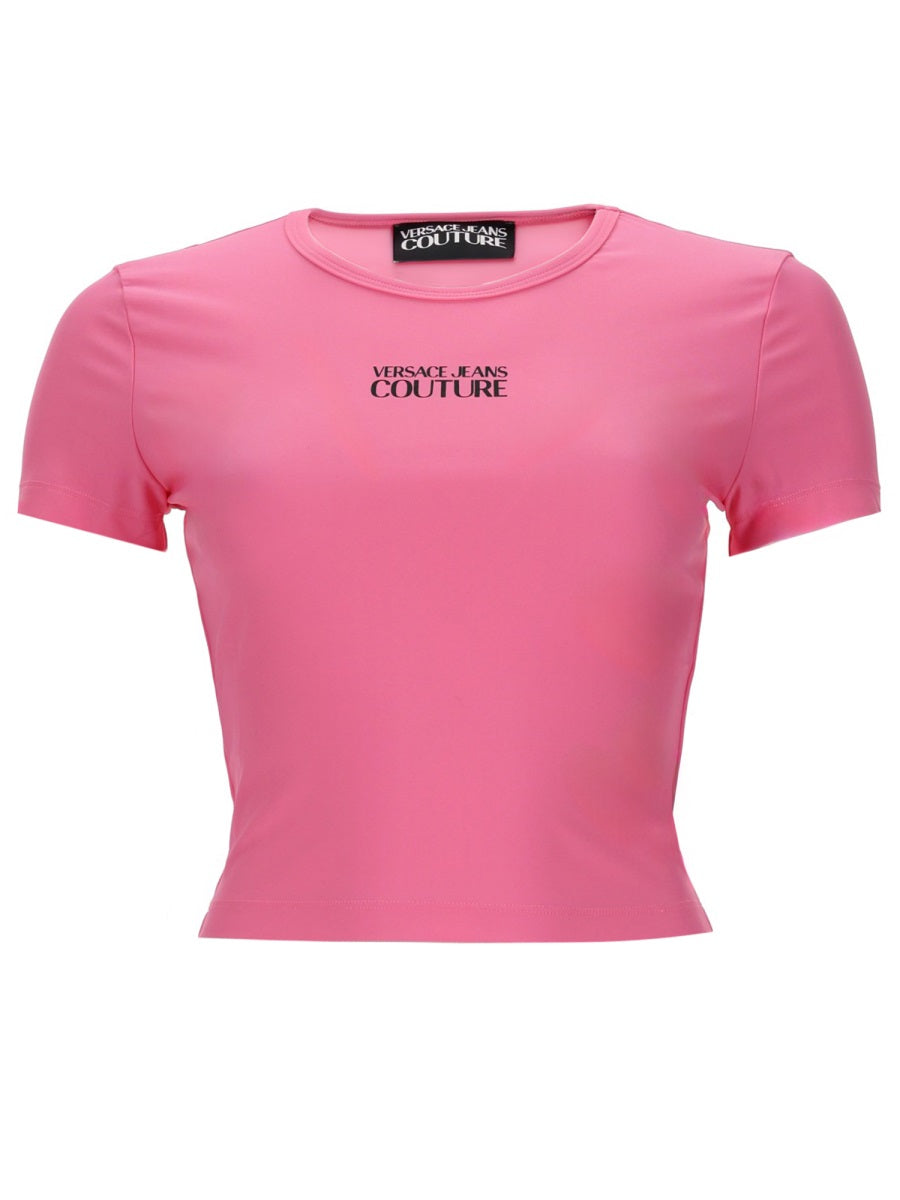 Versace Jeans Couture T Shirt Crop Con Logo