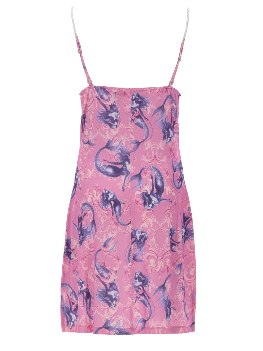 Versace Jeans Couture Mini Abito In Raso
