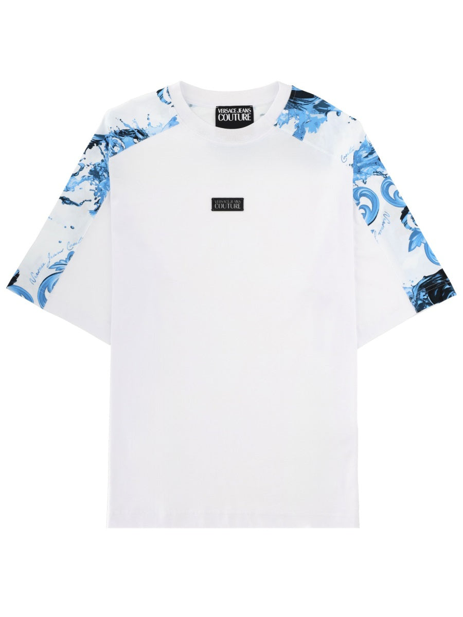 Versace Jeans Couture T Shirt Con Placca Logo