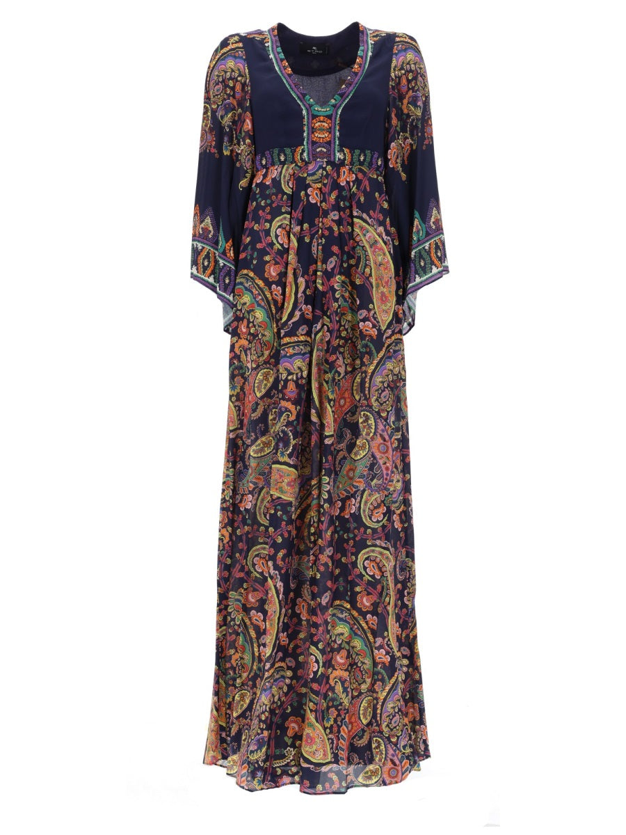 Etro Abito Lungo Con Stampa "Paisley"