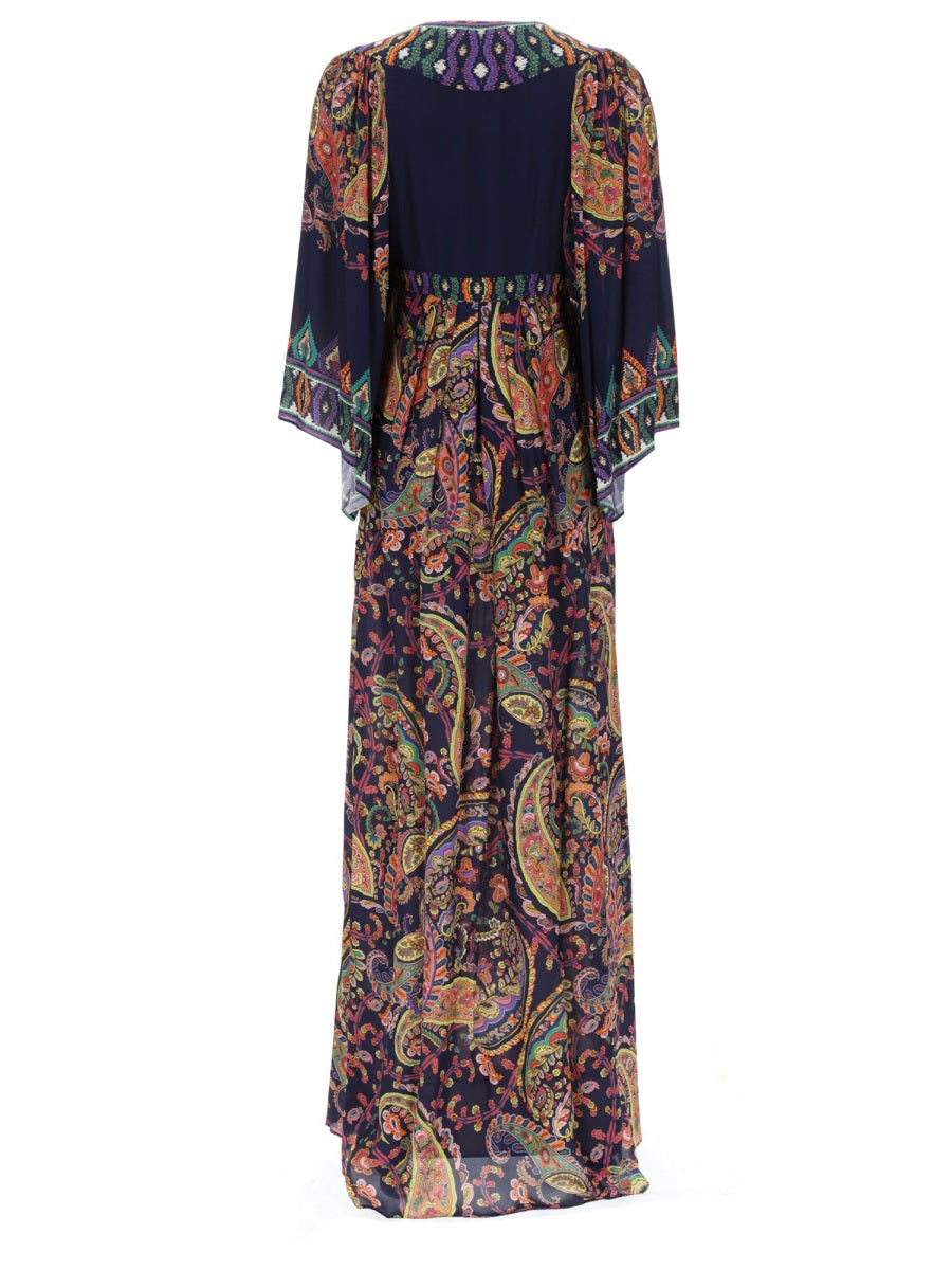 Etro Abito Lungo Con Stampa "Paisley"