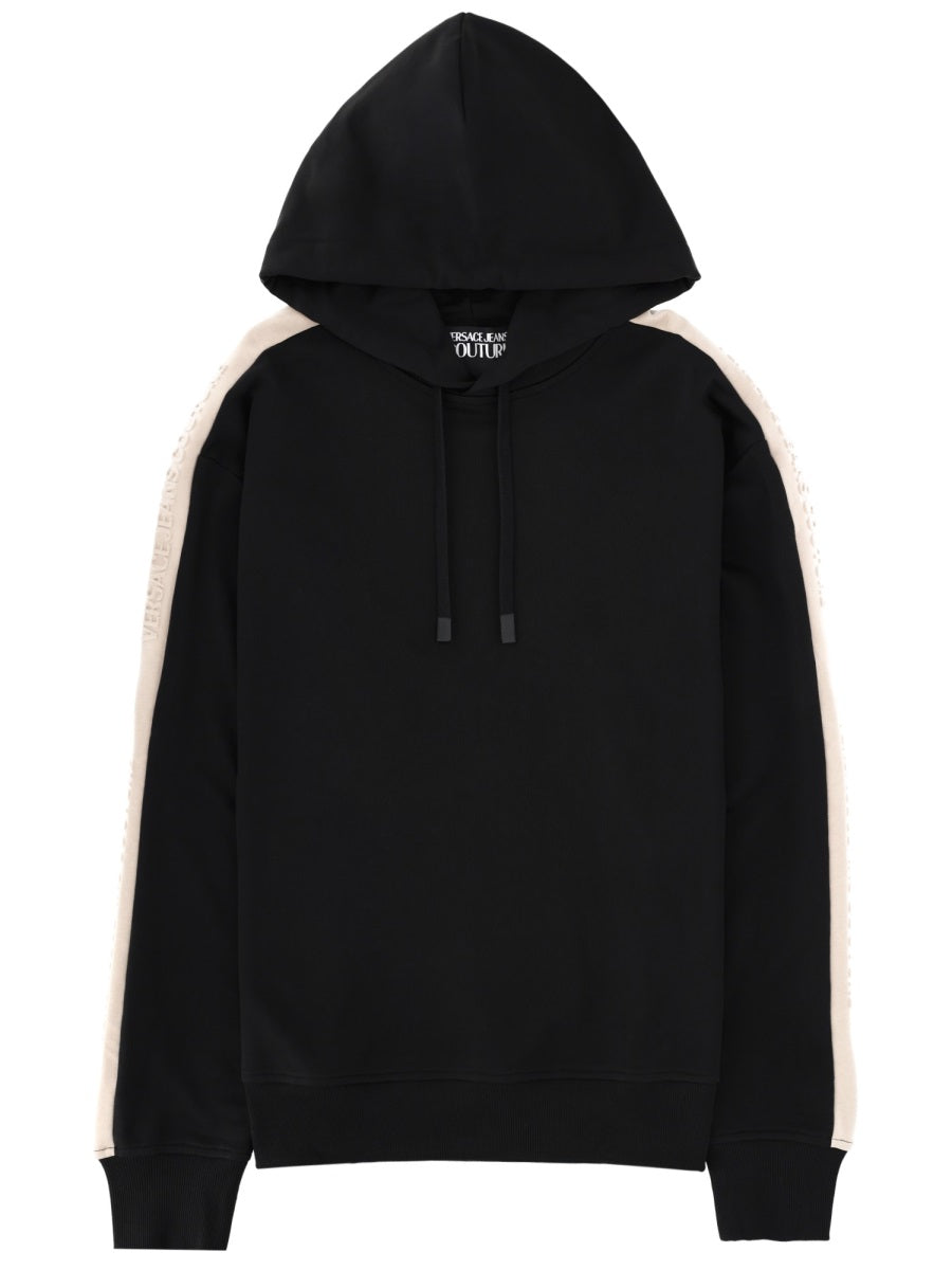 Versace Jeans Couture Felpa Con Logo E Cappuccio