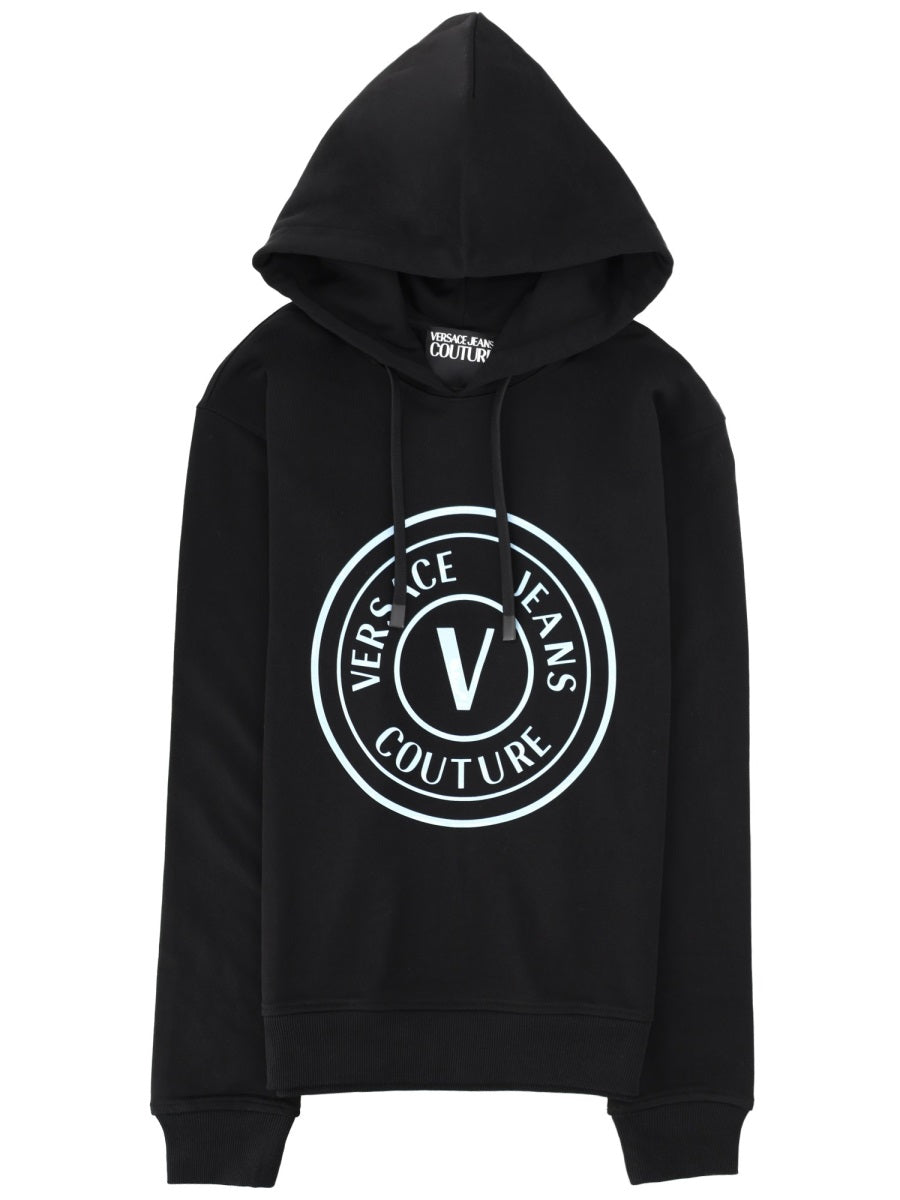 Versace Jeans Couture Felpa Con Logo E Cappuccio