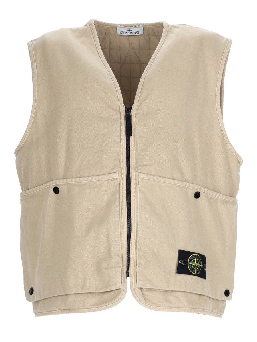 Stone Island Gilet Oversize Con Patch Logo