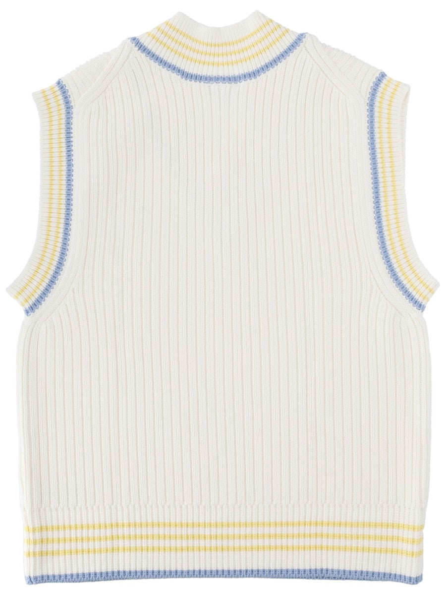 Lacoste Gilet In Maglia Con Logo
