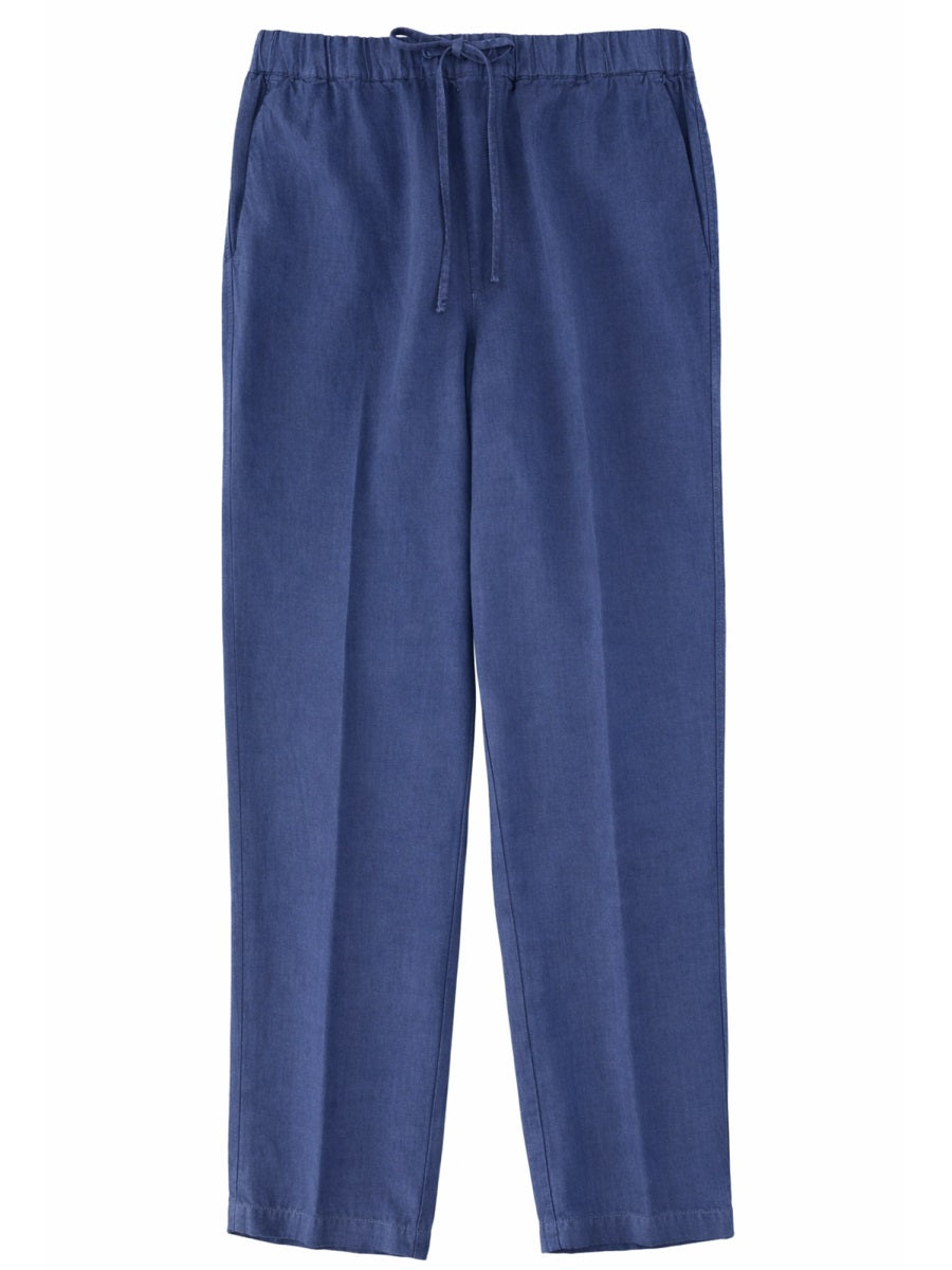 120% Lino Pantalone In Lino Con Coulisse