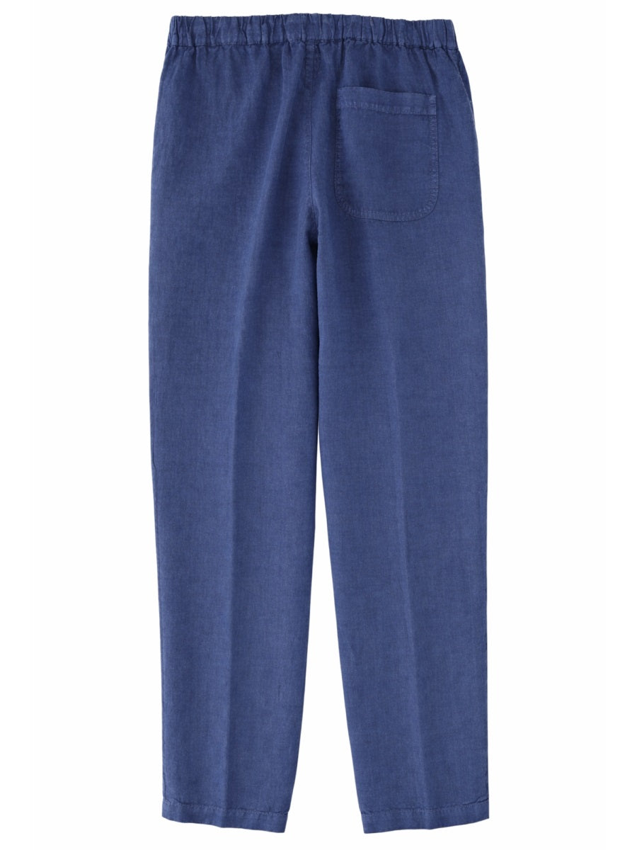 120% Lino Pantalone In Lino Con Coulisse