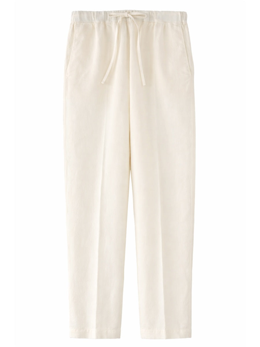 120% Lino Pantalone In Lino Con Coulisse