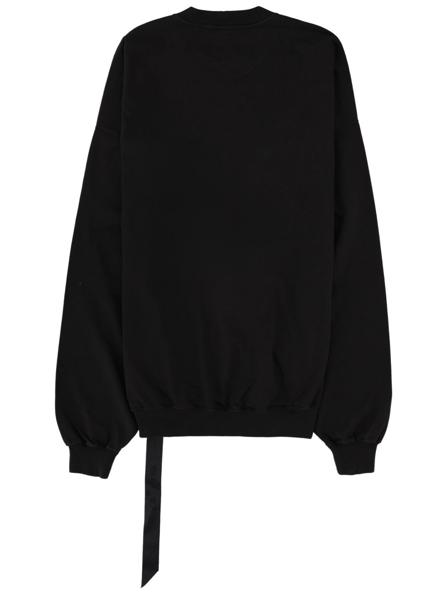 Rick Owens Drkshdw Felpa "Hun Crewneck" In Cotone