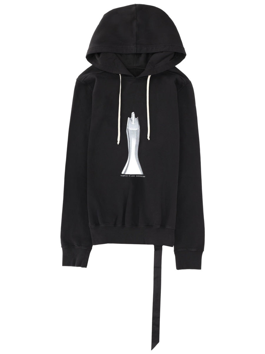 Rick Owens Drkshdw Felpa Con Cappuccio Oversize