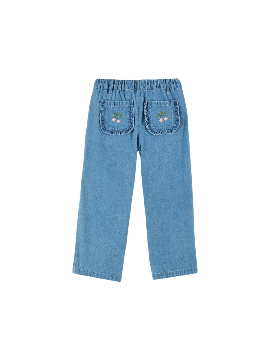 Emile & Ida Pantaloni Denim Con Ciliegie