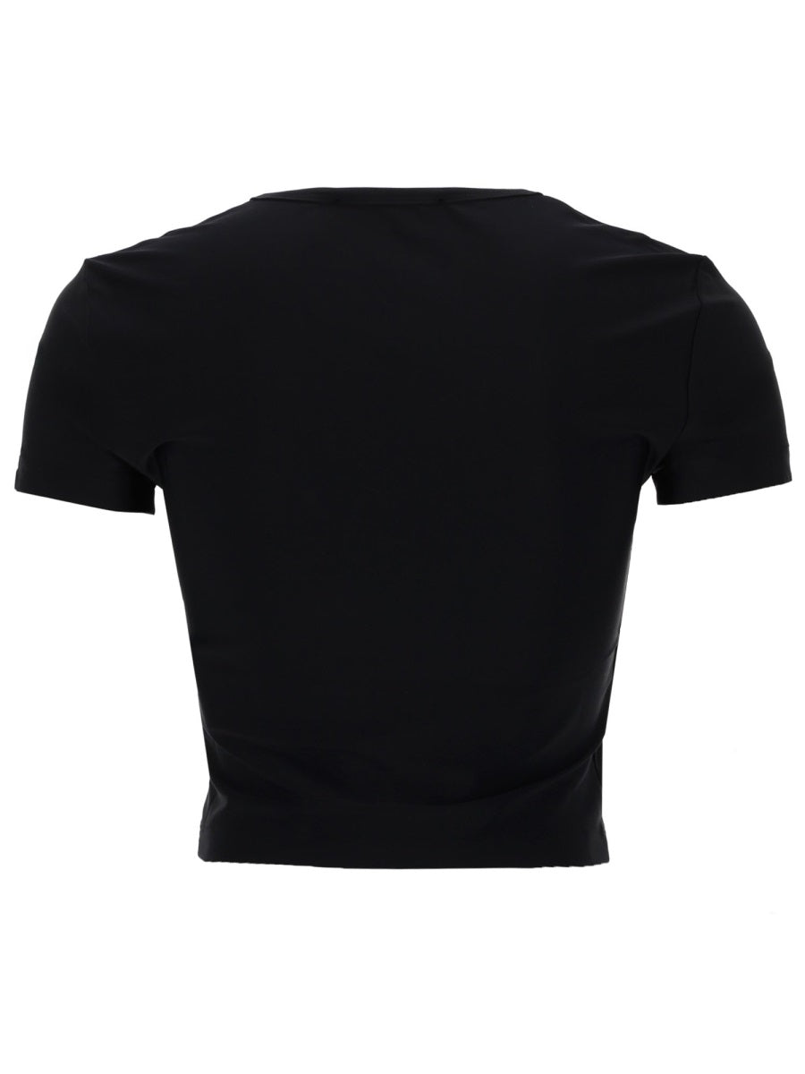 Versace Jeans Couture T Shirt Crop Con Logo
