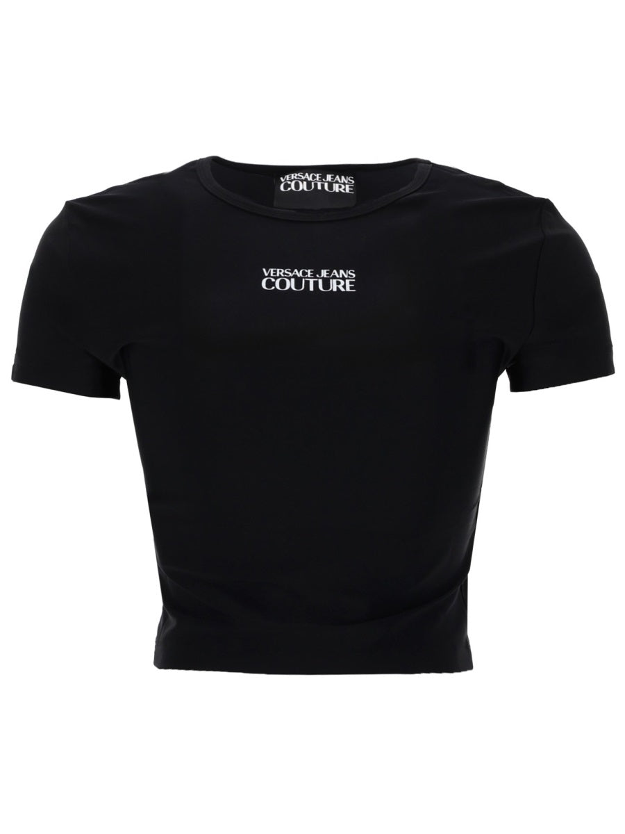 Versace Jeans Couture T Shirt Crop Con Logo