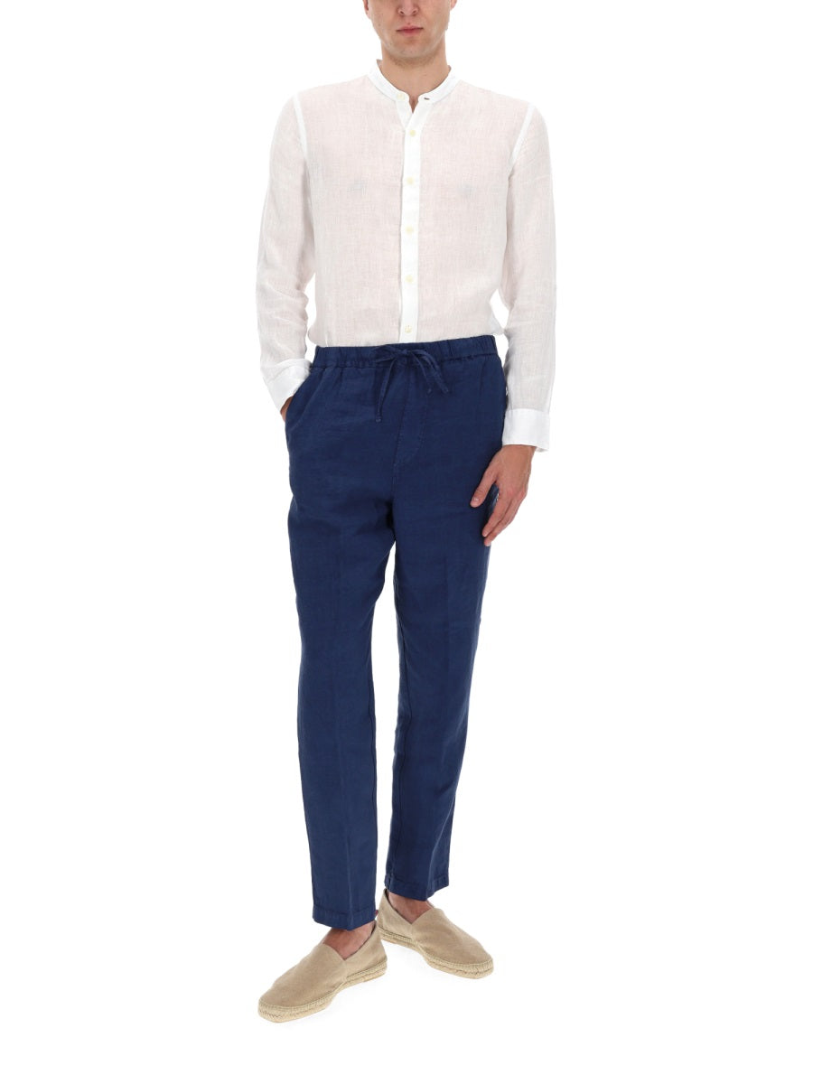 120% Lino Pantalone In Lino Con Coulisse