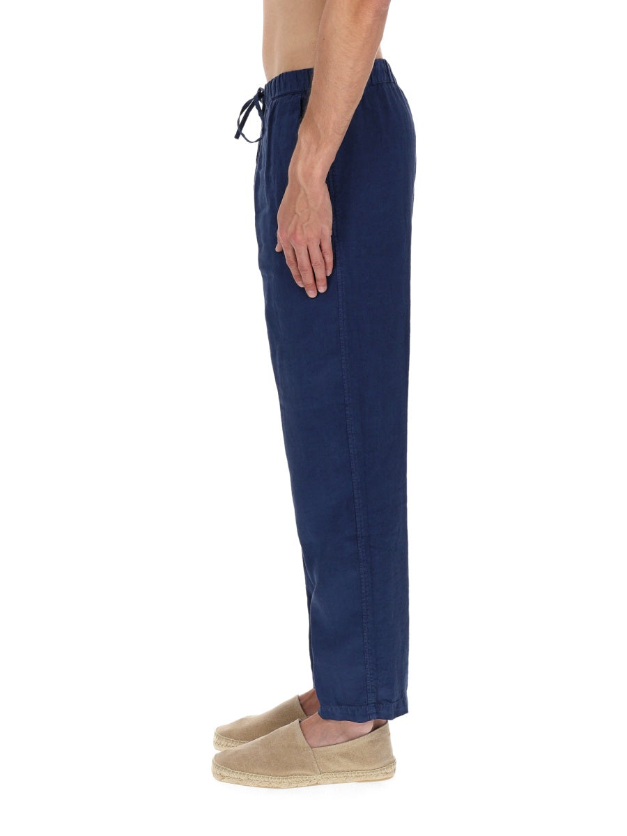 120% Lino Pantalone In Lino Con Coulisse