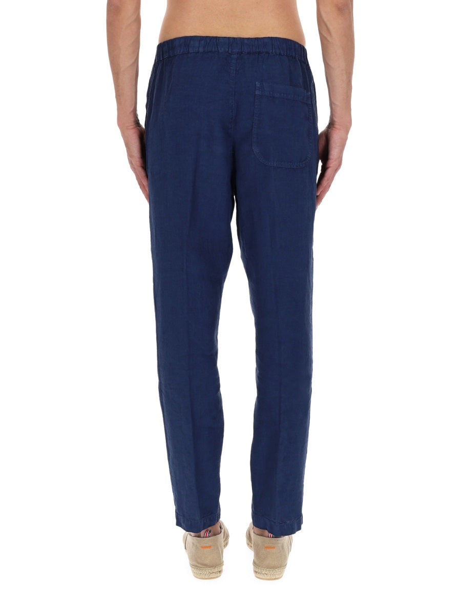 120% Lino Pantalone In Lino Con Coulisse