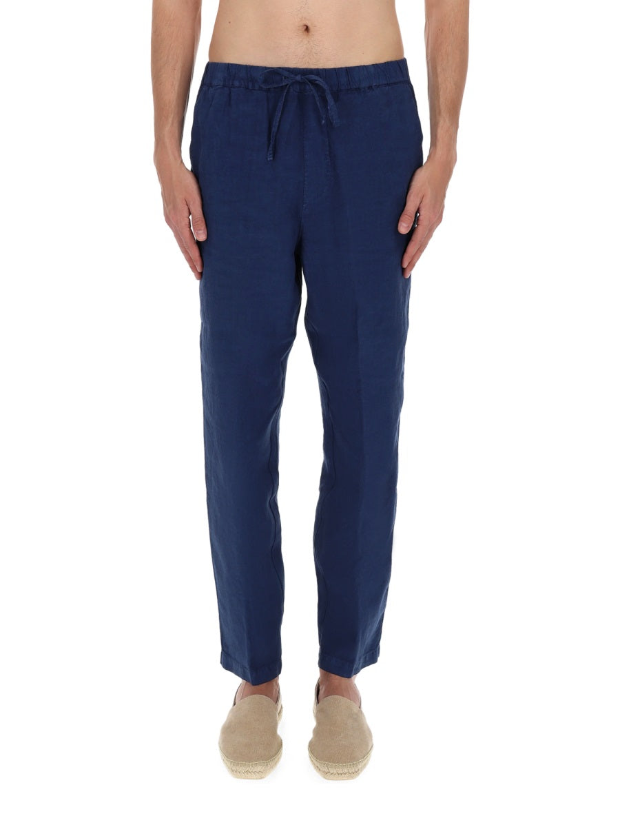 120% Lino Pantalone In Lino Con Coulisse