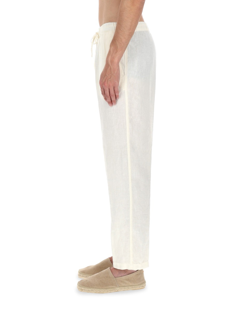 120% Lino Pantalone In Lino Con Coulisse