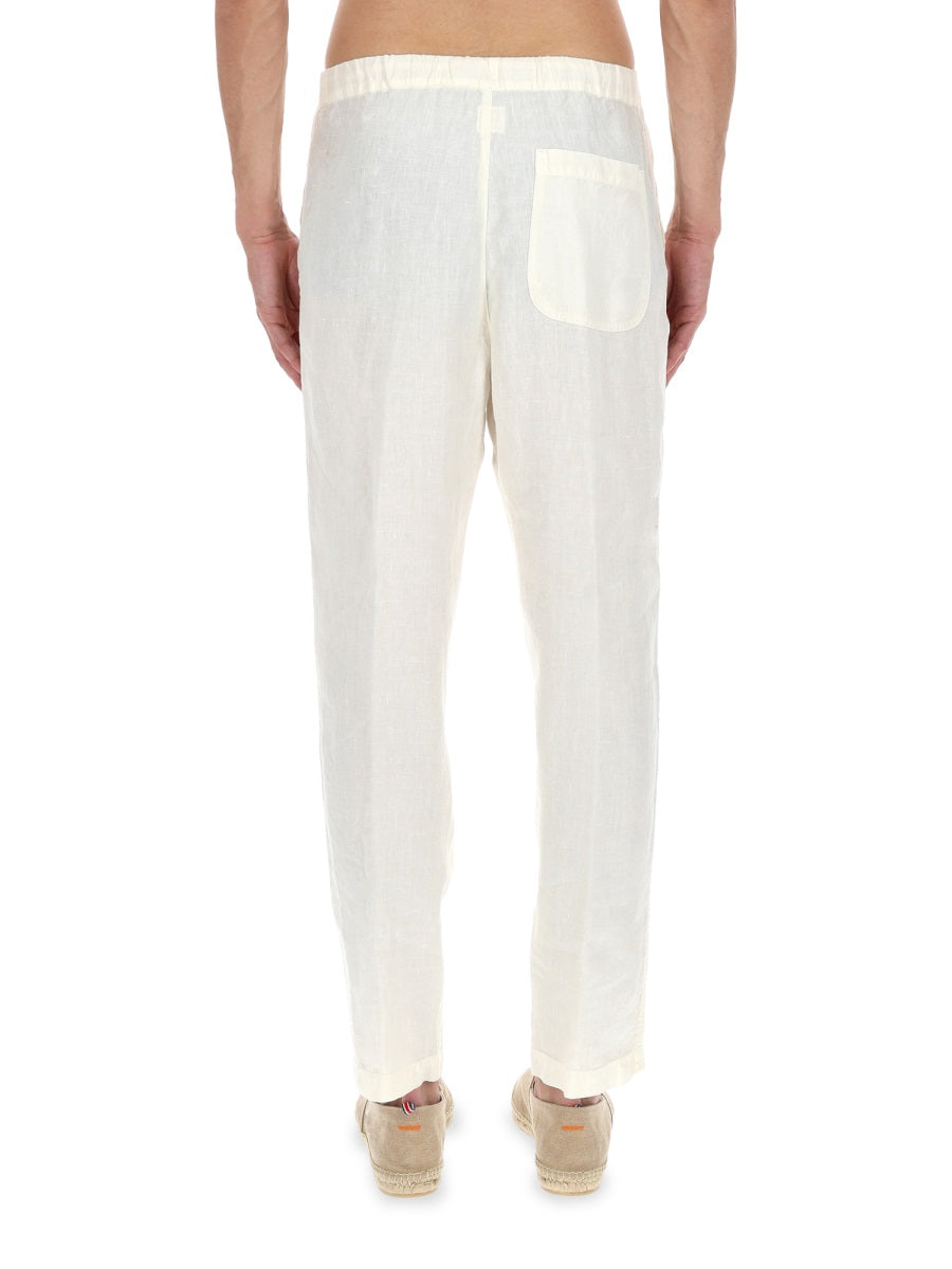 120% Lino Pantalone In Lino Con Coulisse