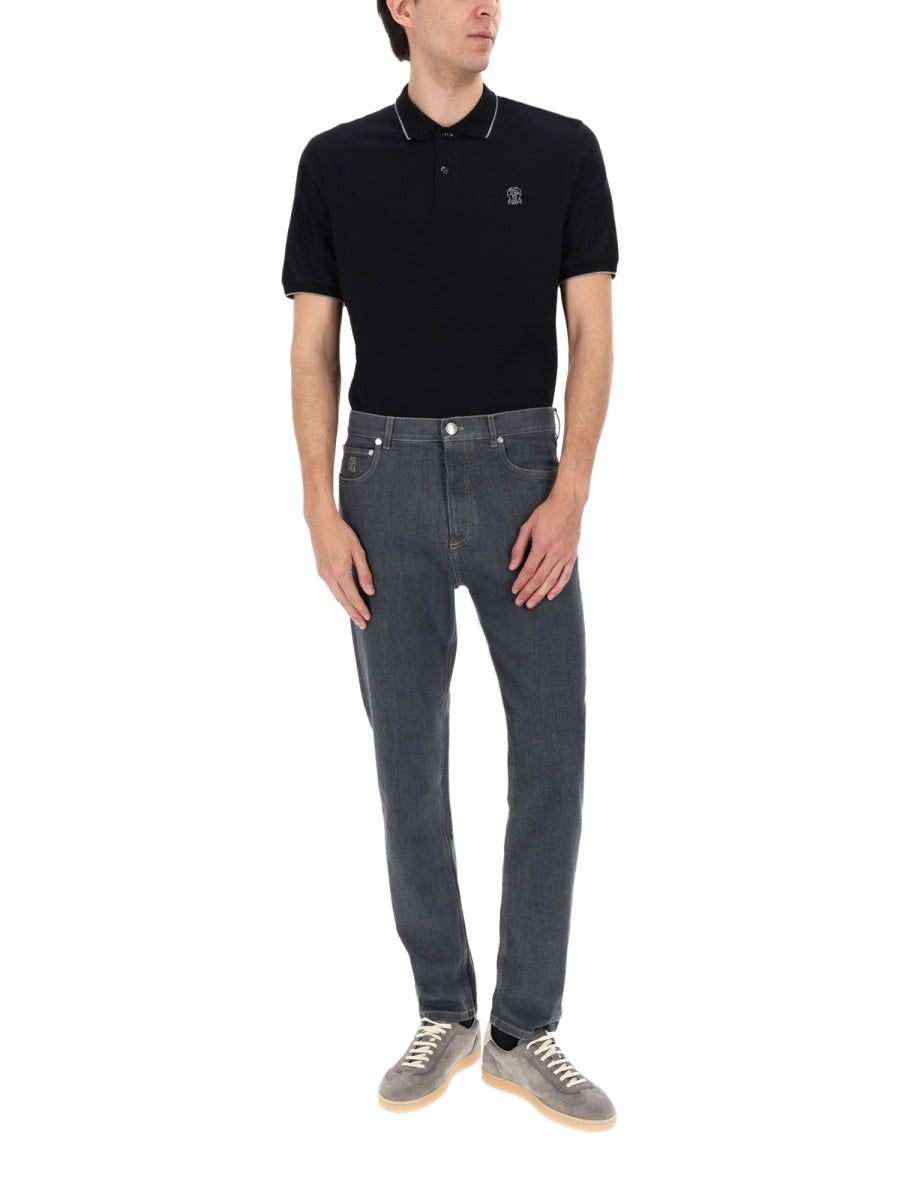 Brunello Cucinelli Jeans In Denim "Grayscale"