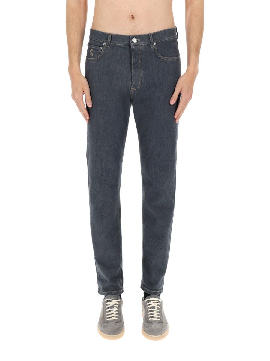 Brunello Cucinelli Jeans In Denim "Grayscale"