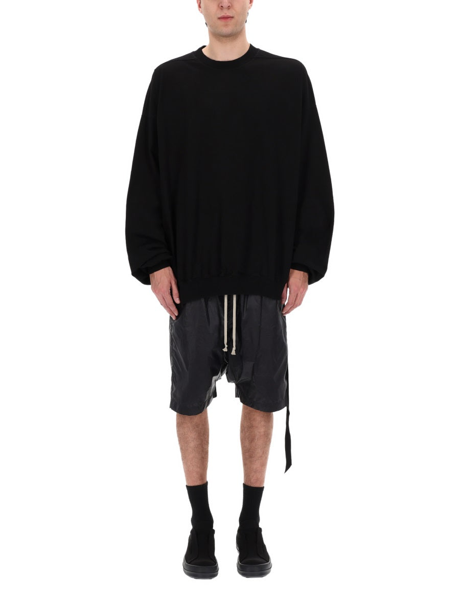 Rick Owens Drkshdw Felpa "Hun Crewneck" In Cotone