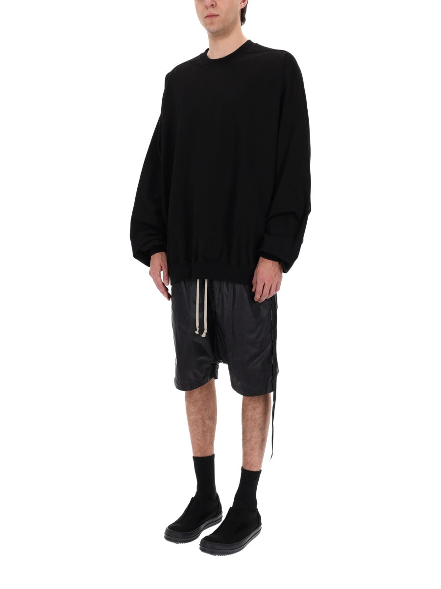Rick Owens Drkshdw Felpa "Hun Crewneck" In Cotone
