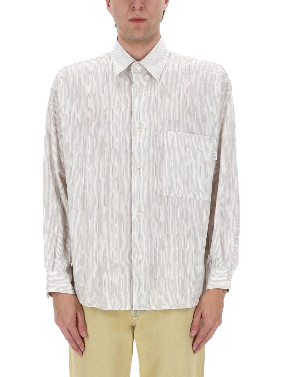 Amish Camicia In Cotone "Crinckle"