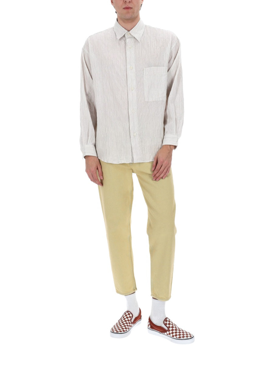 Amish Camicia In Cotone "Crinckle"