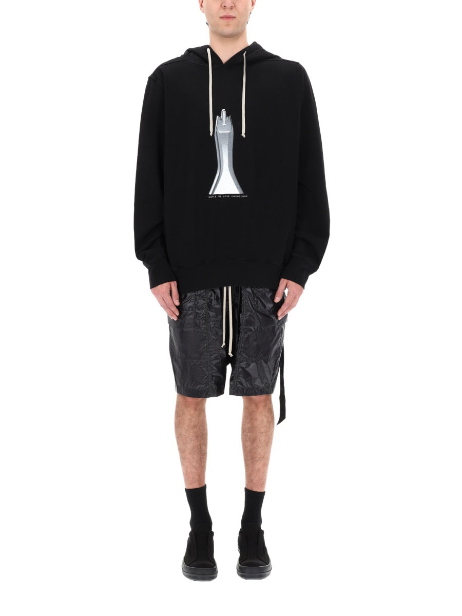Rick Owens Drkshdw Felpa Con Cappuccio Oversize