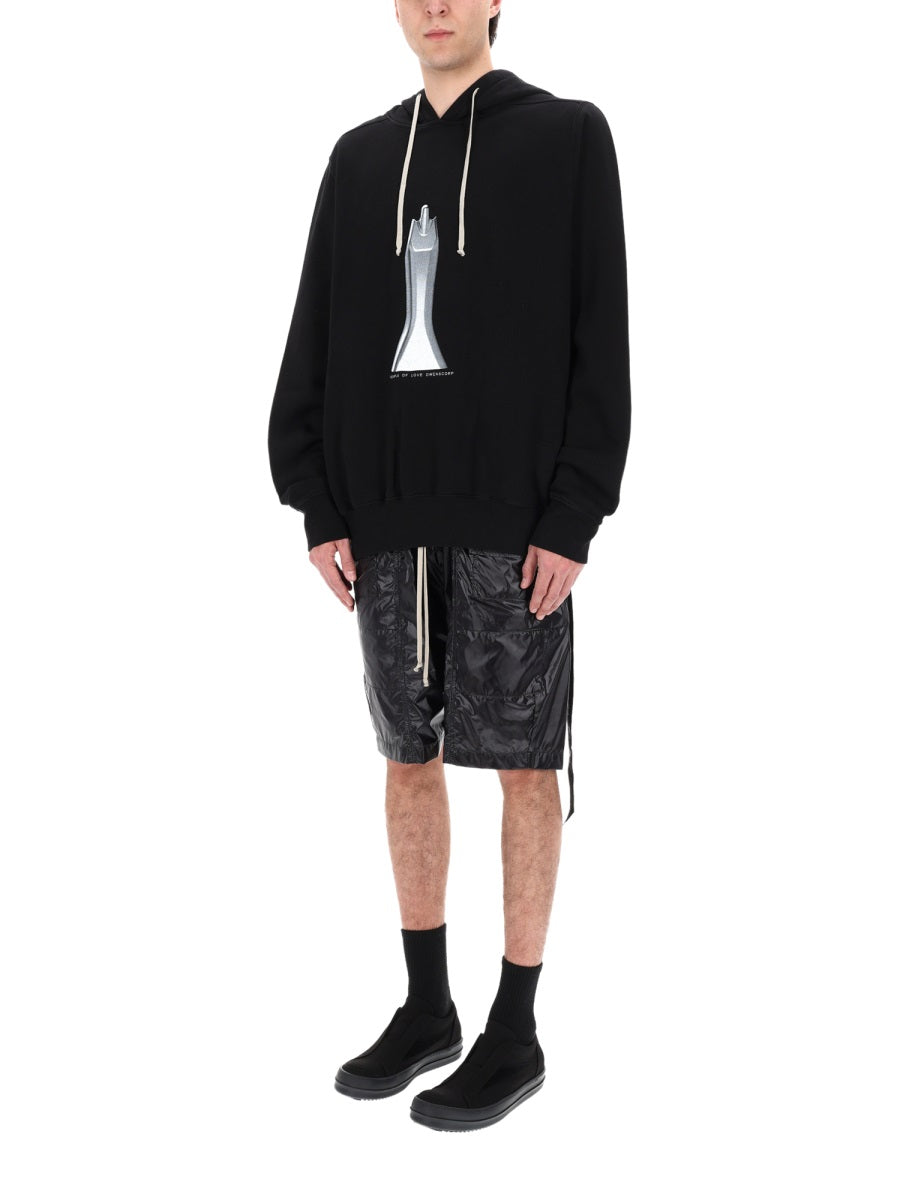 Rick Owens Drkshdw Felpa Con Cappuccio Oversize